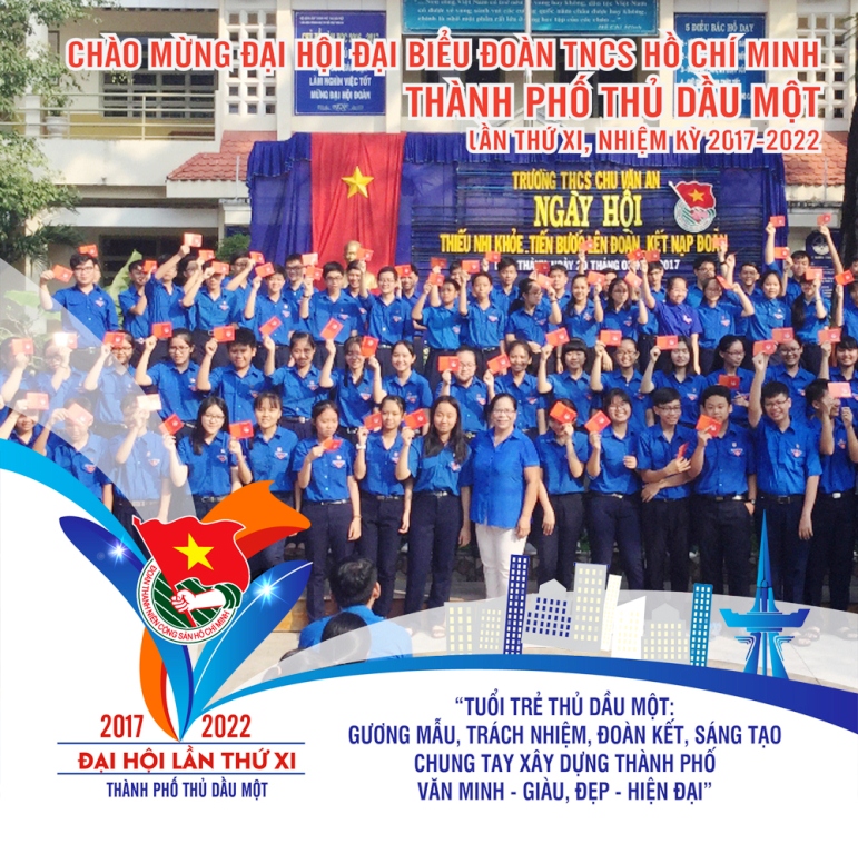 Đoàn viên trường THCS Chu Văn An lập thành tích chào mừng thành công Đại hội Đại biểu Đoàn TNCS HCM TP TDM lần thứ XI nhiệm kỳ 2017-2022