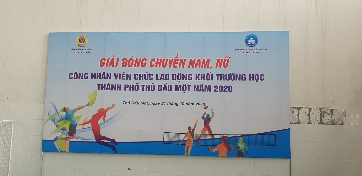 Giải bóng chuyền nam, nữ công nhân viên chức lao động khối trường học Thành phố Thủ Dầu Một Năm 2020