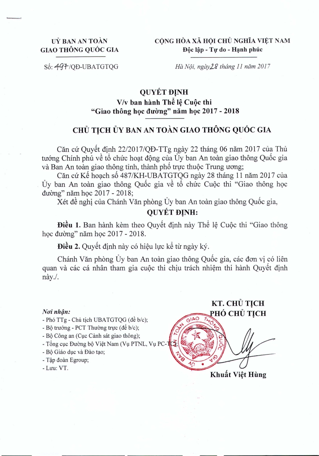 The le giao thong hoc duong 1