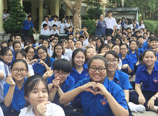 Học sinh trường THCS Chu Văn An (TP.Thủ Dầu Một) thể hiện quyết tâm trước kỳ thi tuyển sinh vào lớp 10 năm học 2019-2020