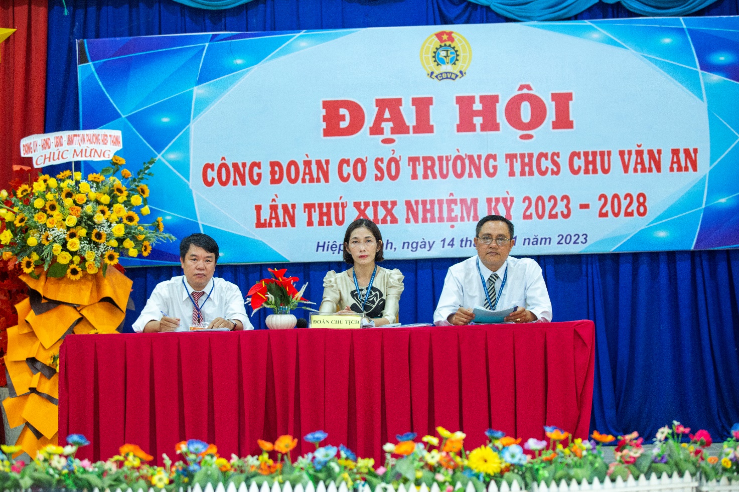 Công đoàn cơ sở Trường THCS Chu Văn An, thành phố Thủ Dầu Một, tỉnh Bình Dương tổ chức Đại hội lần thứ XIX nhiệm kỳ 2023 - 2028
